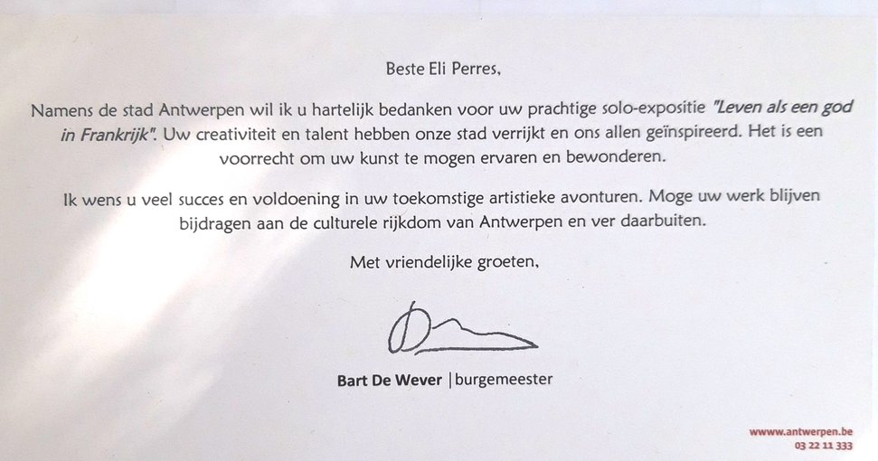 eerbetoon van bart de Wever, Antwerps burgemeester